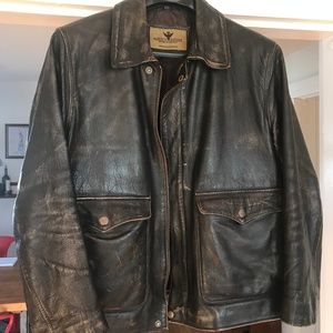Men's Distressed Leather Jacket